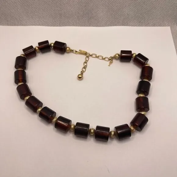 Rare vintage crown TRIFARI Bakelite choker necklace - Picture 11 of 14